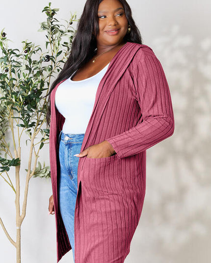 Basic Bae Full Size Hooded Sweater Cardigan
