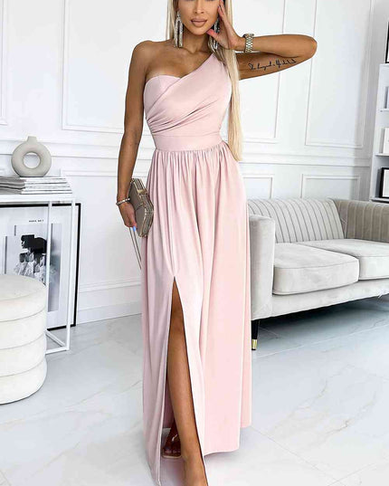 One-Shoulder Slit Maxi Dress