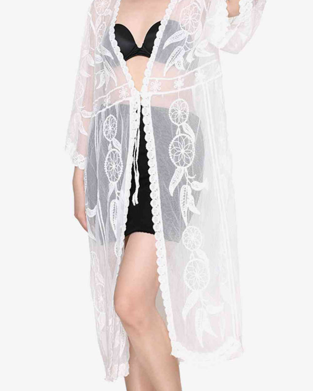 Tied Sheer Cover Up Cardigan