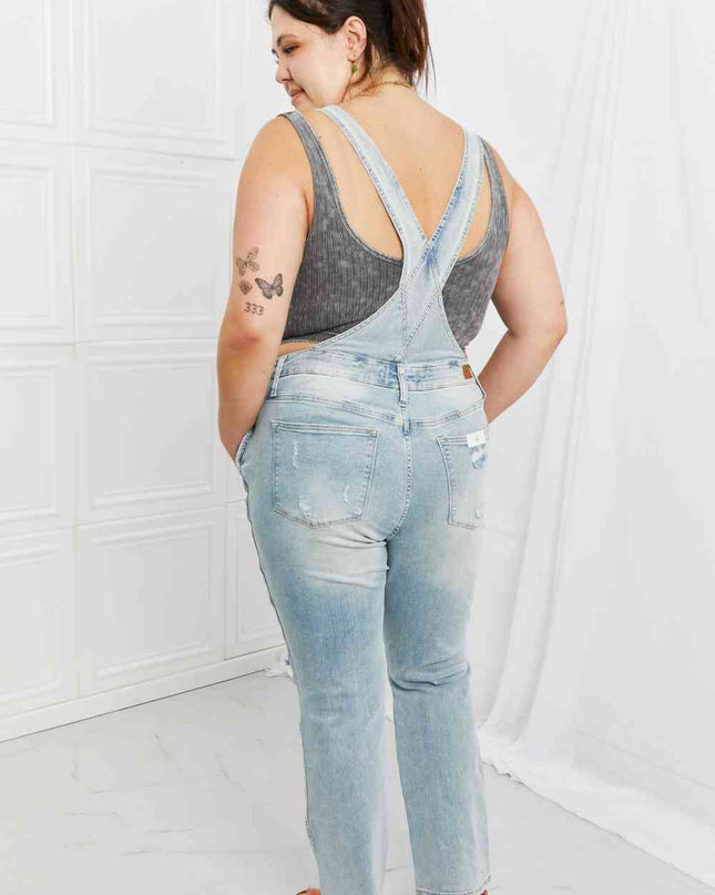 Judy Blue Melina Full Size Distressed Straight Leg Overalls