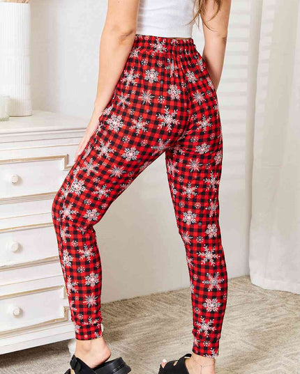 Leggings Depot Full Size Holiday Snowflake Print Joggers