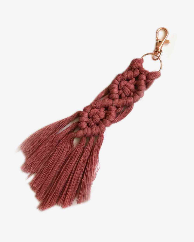 Assorted 4-Pack Macrame Fringe Keychain