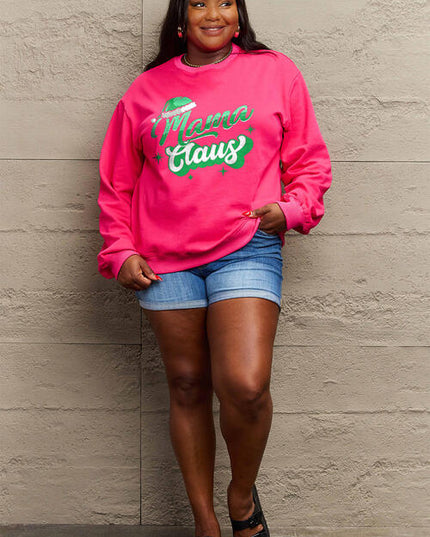 Simply Love Full Size MAMA CLAUS Round Neck Sweatshirt