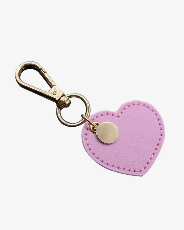 Assorted 4-Pack Heart Shape PU Leather Keychain