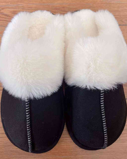 Faux Suede Center Seam Slippers