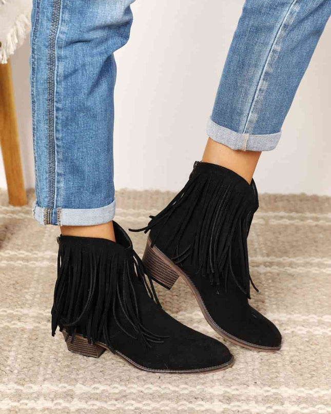 Legend Women's Fringe Cowboy Western Ankle Boots
