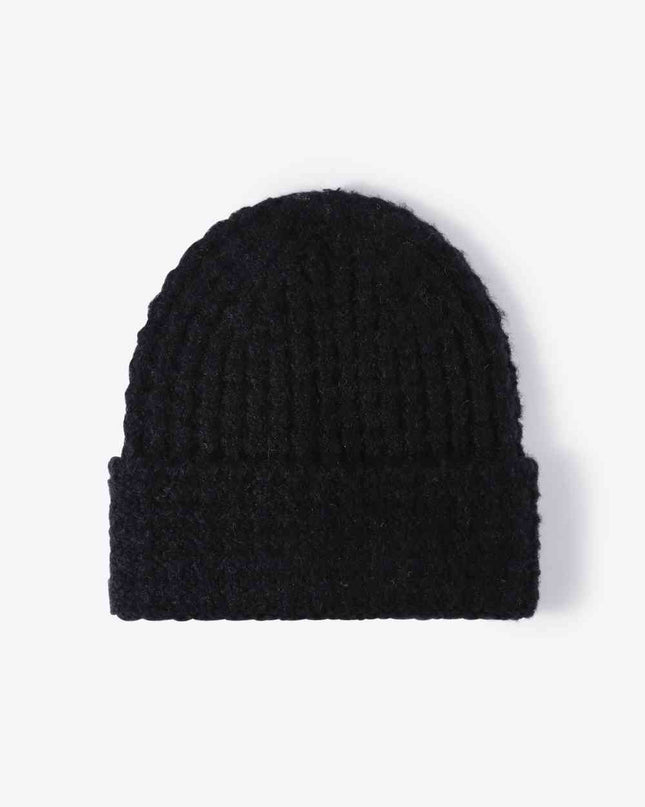 Waffle-Knit Cuff Beanie