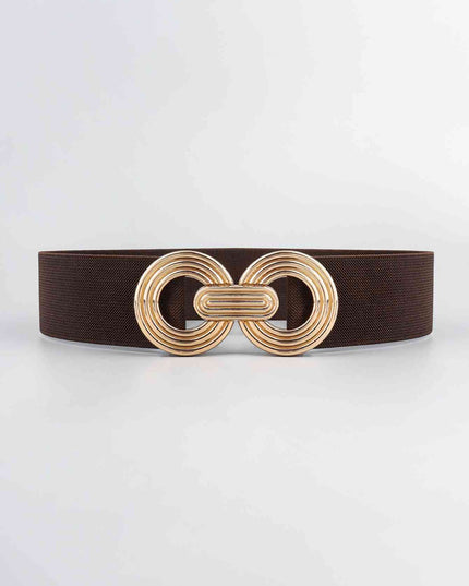 Geometric Buckle Elastic Wide Belt
