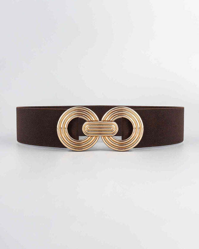 Geometric Buckle Elastic Wide Belt