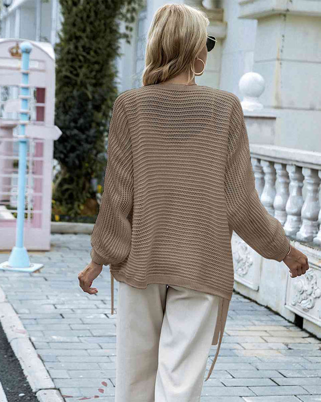 Open Front Strap Detail Cardigan