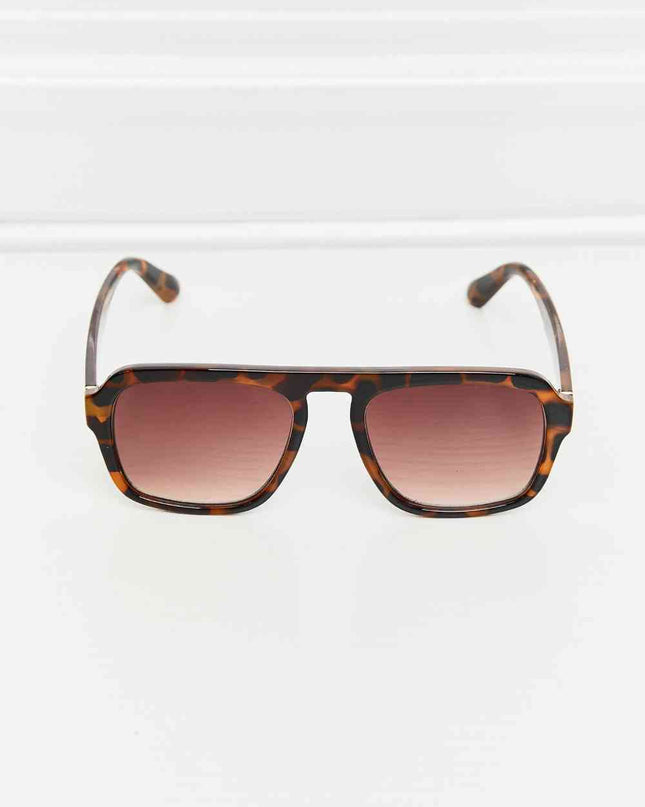 Tortoiseshell Square Polycarbonate Frame Sunglasses