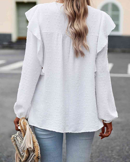 Round Neck Ruffled Blouse