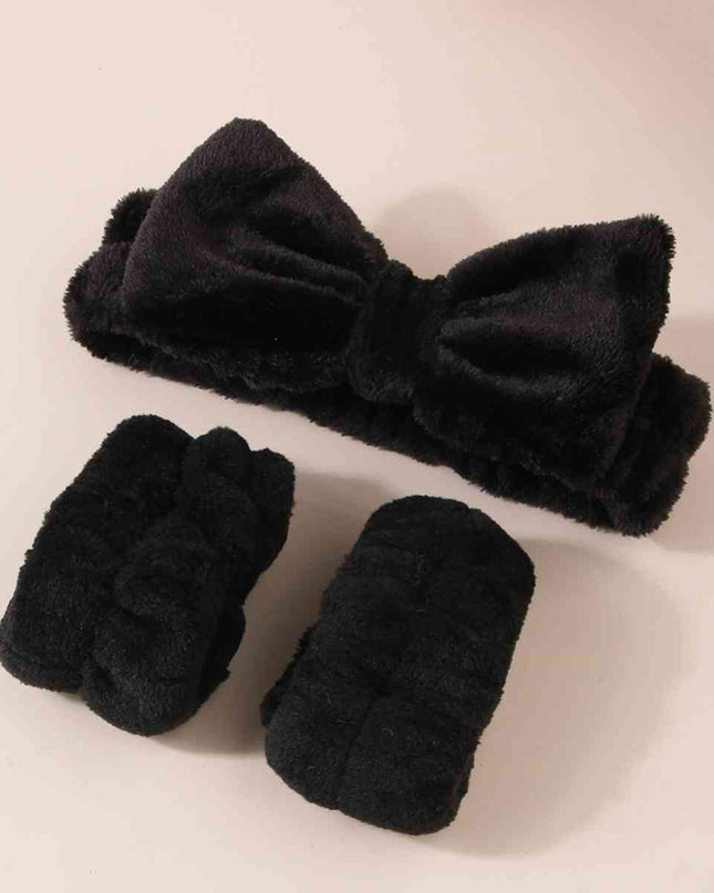 Face Wash Wristband and Bow Headband
