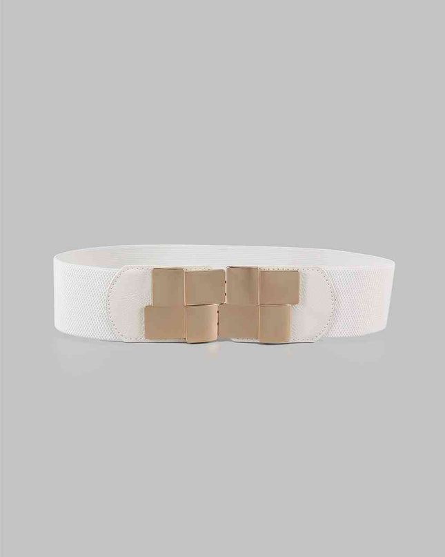 Geometric Buckle Elastic Wide Belt