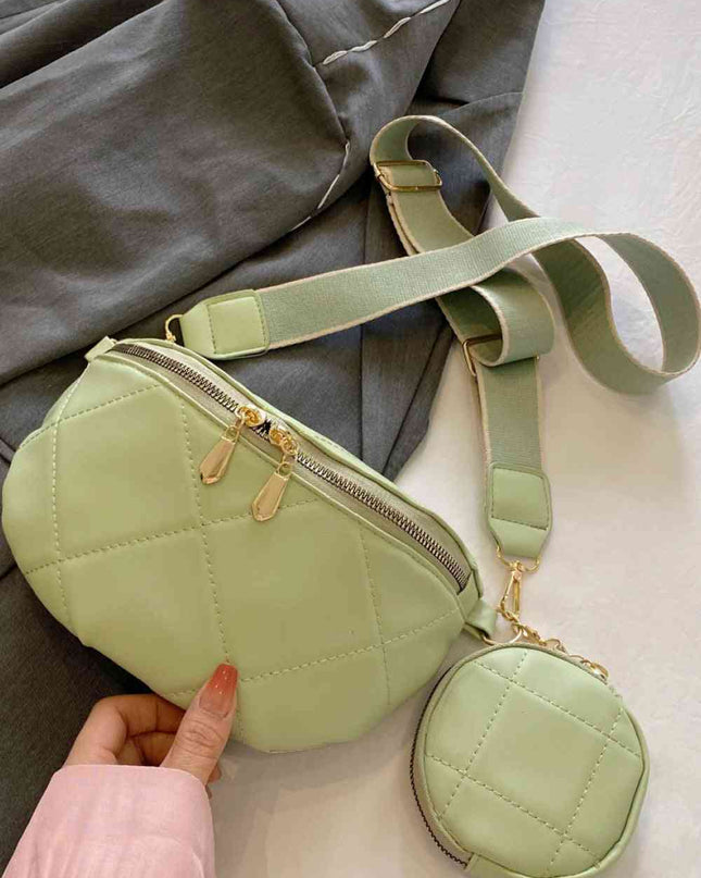 PU Leather Sling Bag with Small Purse
