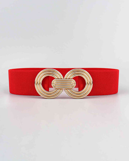 Geometric Buckle Elastic Wide Belt