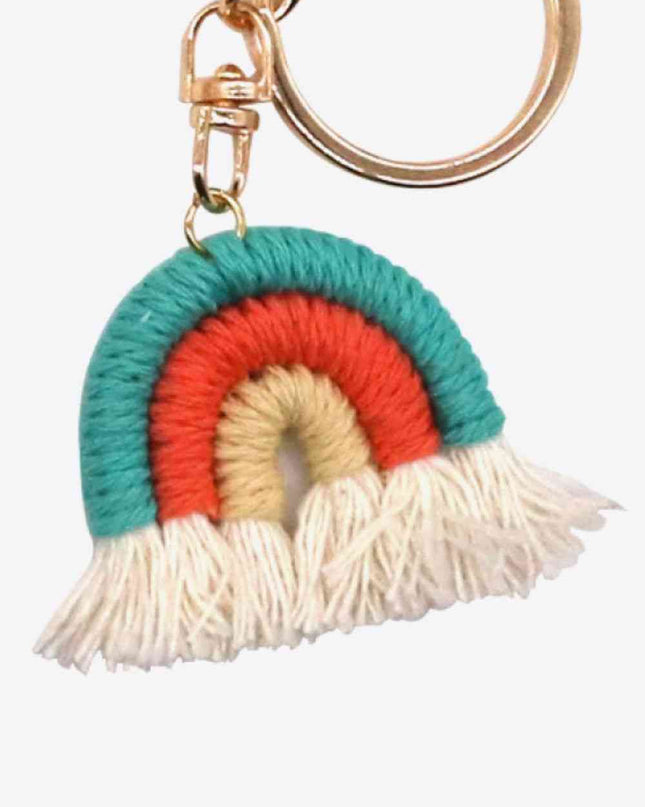 Assorted 4-Pack Rainbow Fringe Keychain