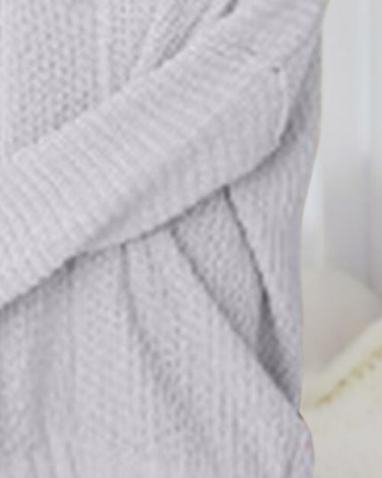 V-Neck Long Sleeve Mini Sweater Dress
