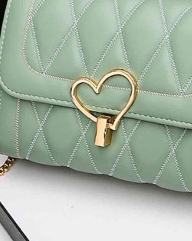 Heart Buckle PU Leather Crossbody Bag