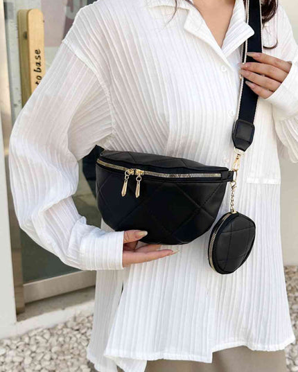 PU Leather Sling Bag with Small Purse