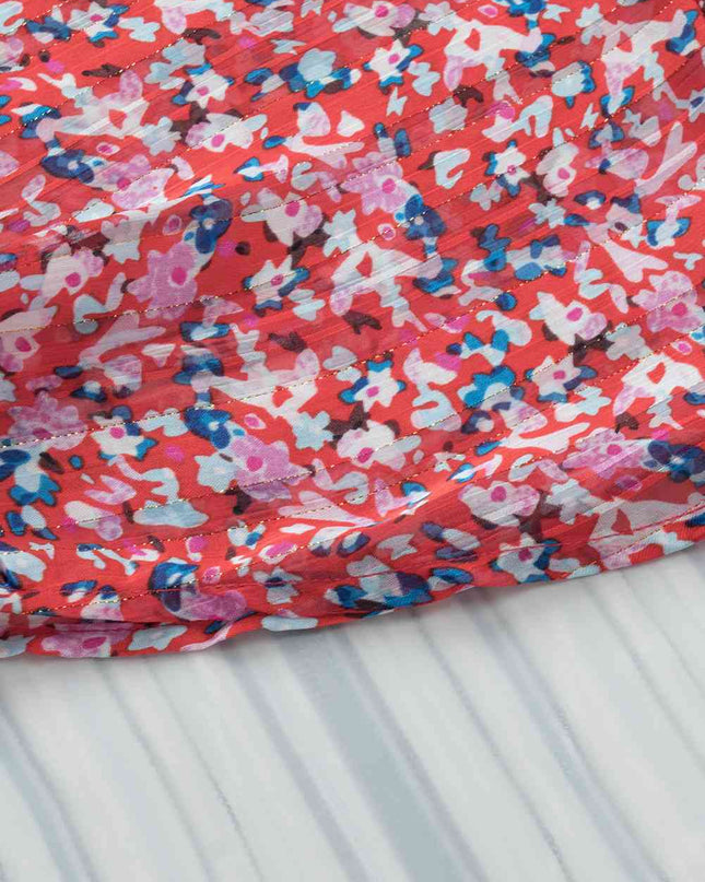Printed V-Neck Tunic Blouse
