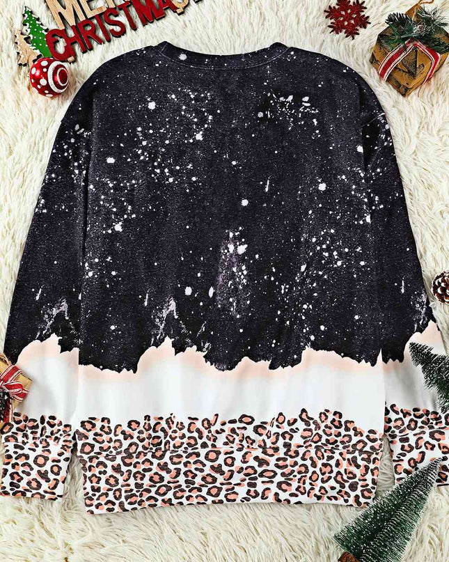 TEXAS Graphic Leopard Sweatshirt