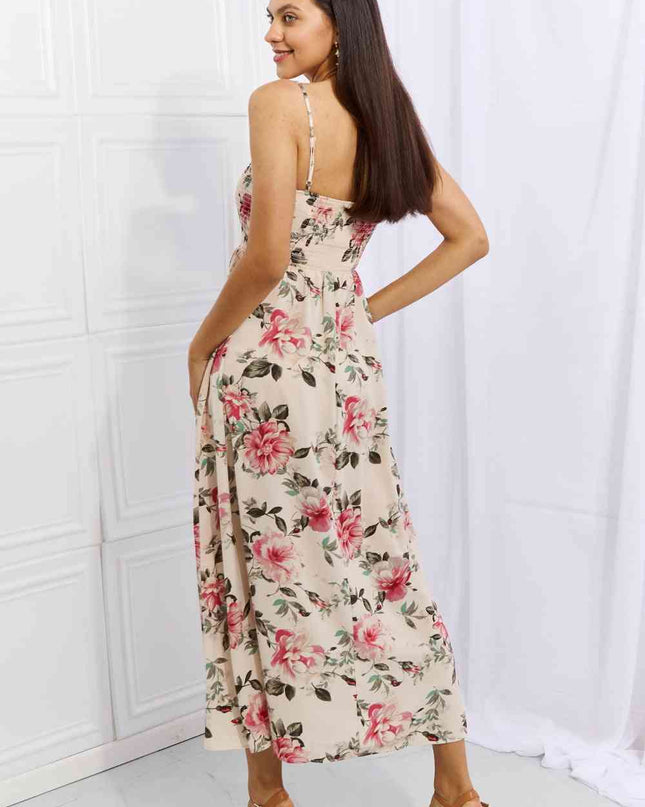 OneTheLand Hold Me Tight Sleeveless Floral Maxi Dress in Pink