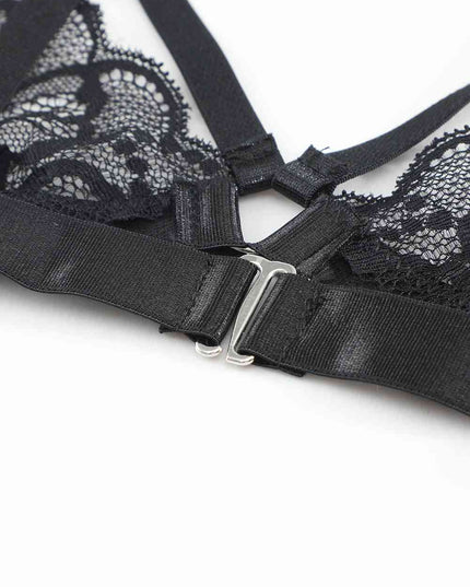 Strappy Three-Piece Lace Lingerie Set