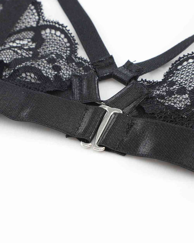 Strappy Three-Piece Lace Lingerie Set