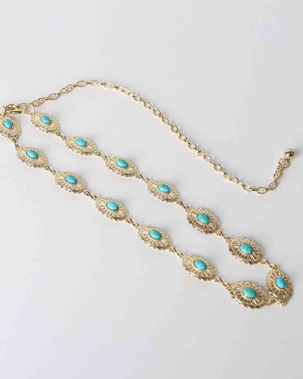 Contrast Lobster Clasp Alloy Chain Belt