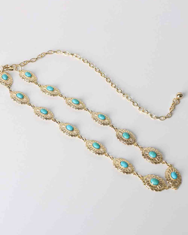 Contrast Lobster Clasp Alloy Chain Belt