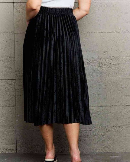 Ninexis Accordion Pleated Flowy Midi Skirt