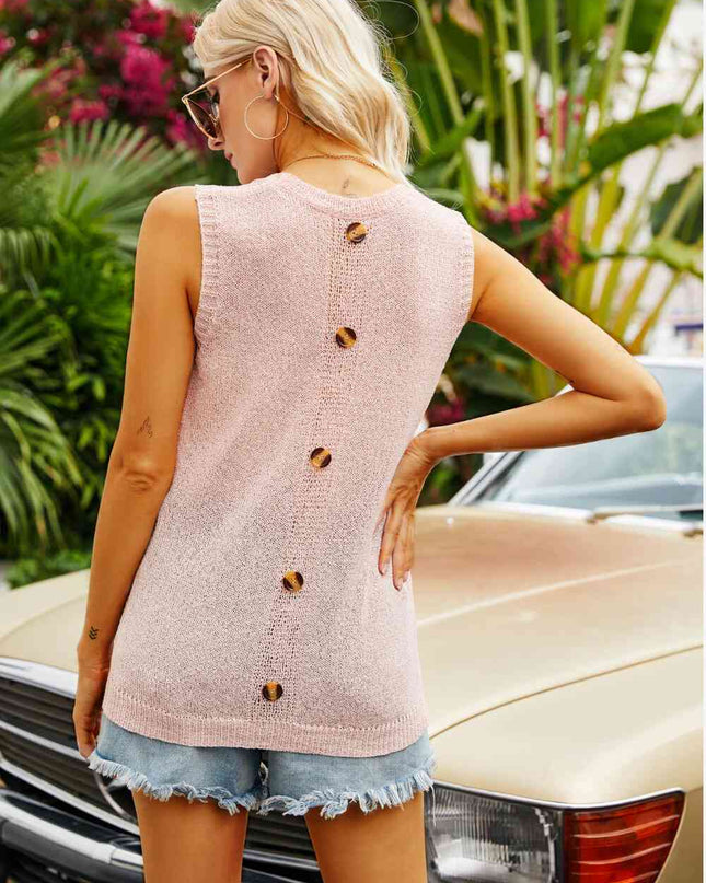 Buttoned Pocket Knit Tank