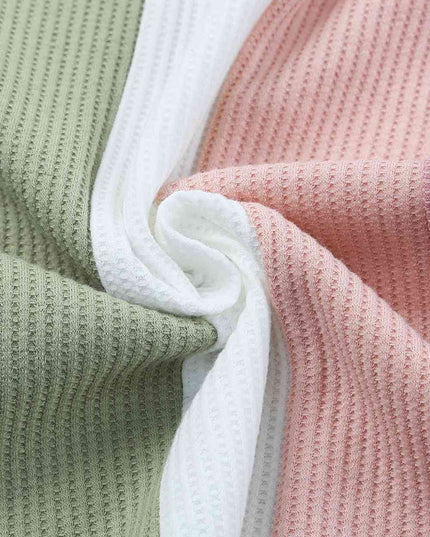 Multicolored Striped Waffle-Knit Sleeveless Tank