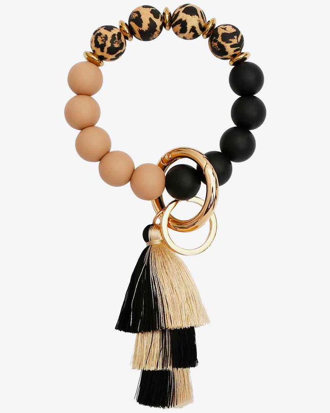 Beaded Keychain with Layered Tassel