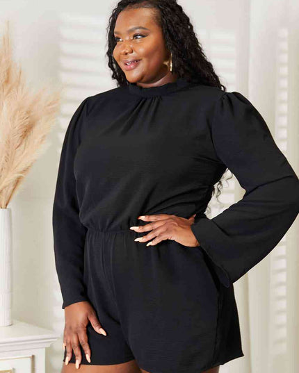 Culture Code Full Size Open Back Romper with Pockets