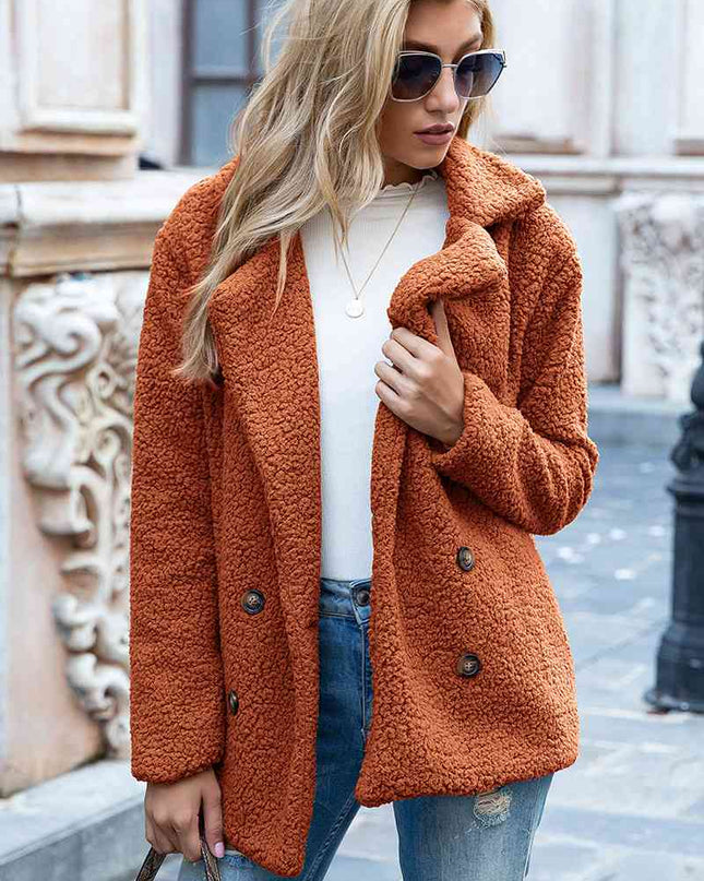 Full Size Lapel Collar Sherpa Coat
