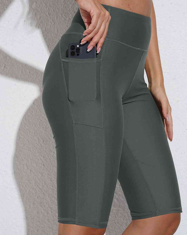 Full Size Swim Biker Shorts with Pockets