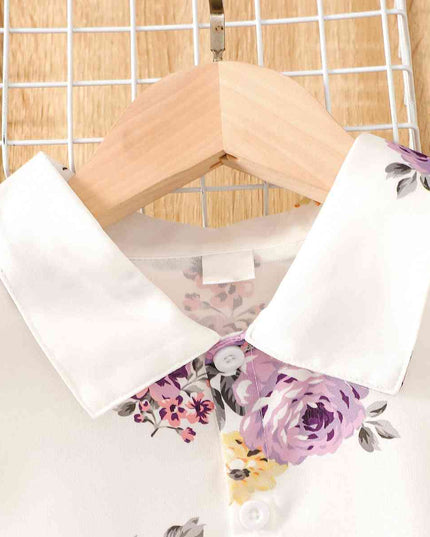 Floral Collared Neck Sleeveless Dress