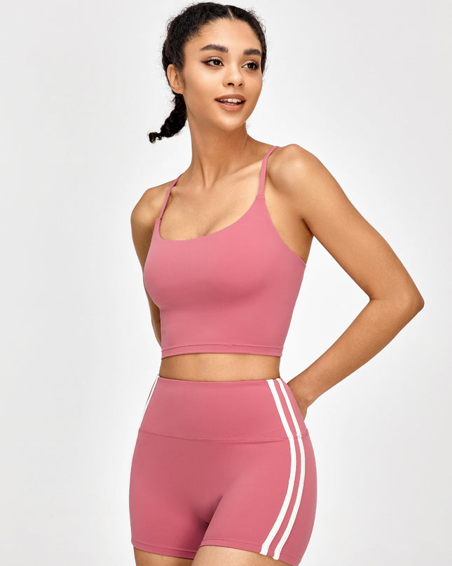 Crisscross Spaghetti Strap Active Bra