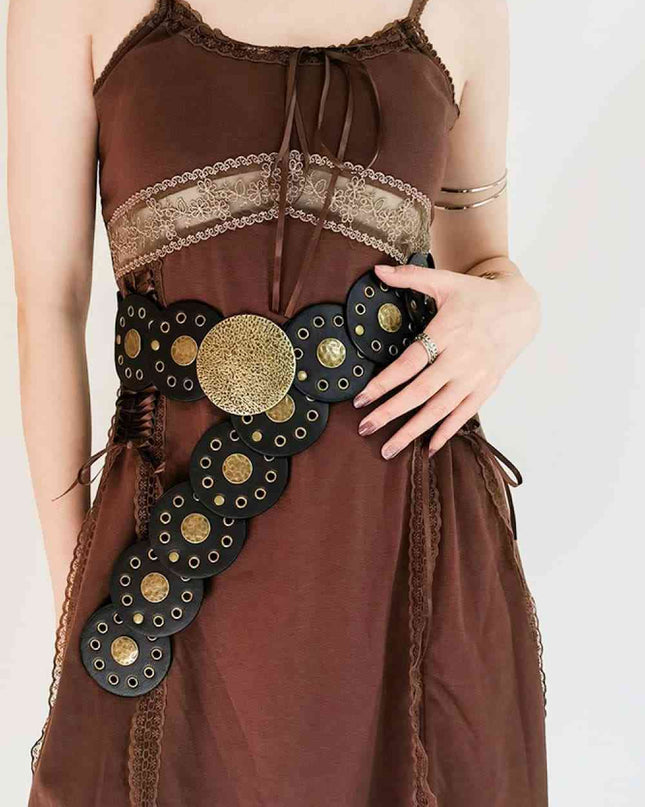 Round Shape PU Leather Belt