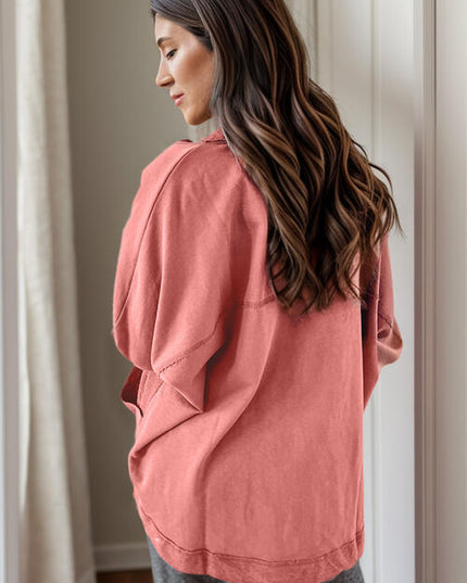 Open Front Long Sleeve Cardigan with Pockets