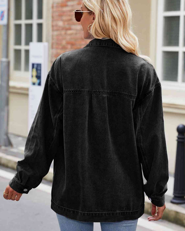 Button Up Denim Jacket with Pockets