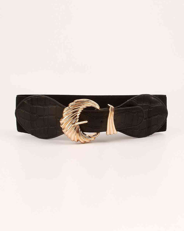 Shell Alloy Buckle Elastic Belt