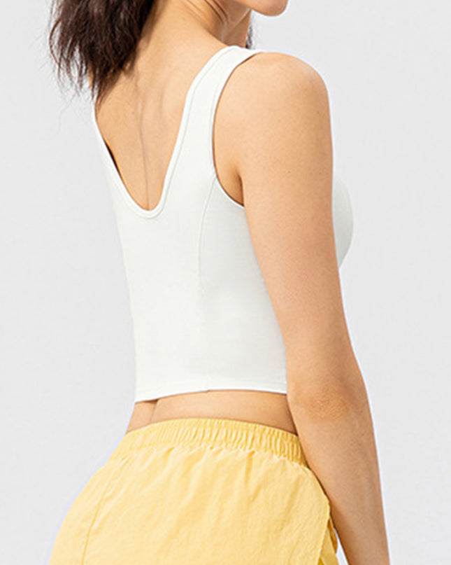 Round Neck Wide Strap Active Tank