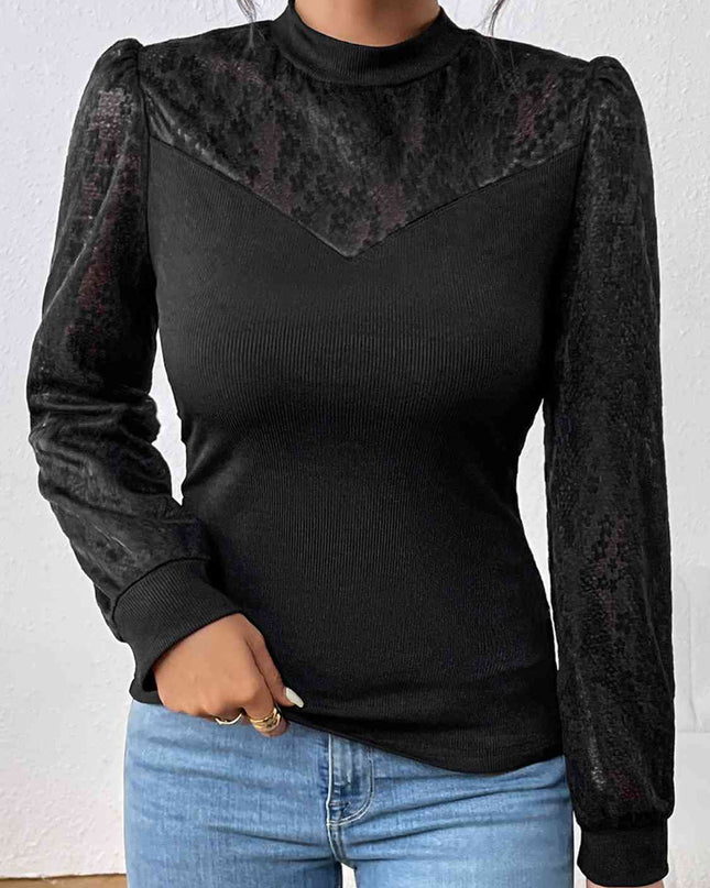 Mock Neck Long Sleeve Top
