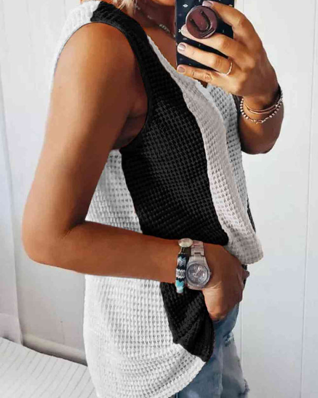 Color Block V-Neck Tank Top