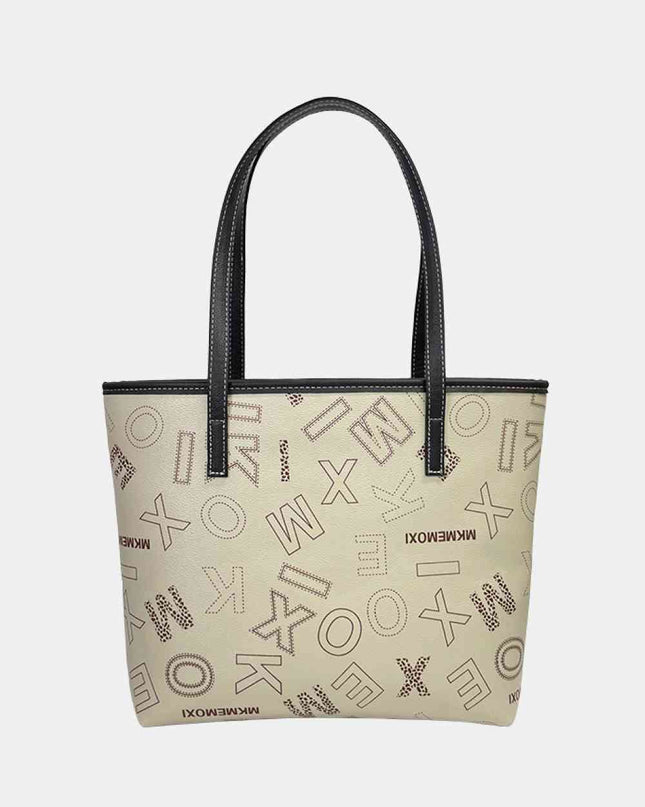 Printed PU Leather Tote Bag