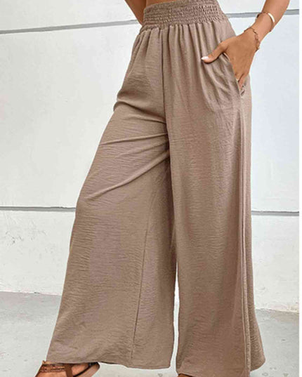 Wide Waistband Relax Fit Long Pants