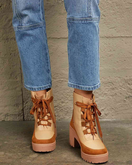 East Lion Corp Lace Up Lug Booties